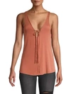 Free People Scarlett Tie-front Hi-lo Tank Top In Cedar