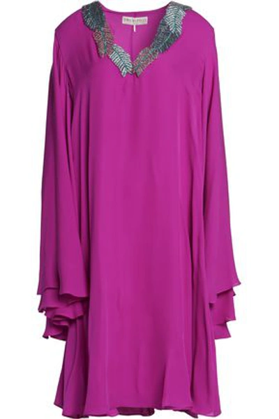 Emilio Pucci Embellished Silk Crepe De Chine Dress In Magenta