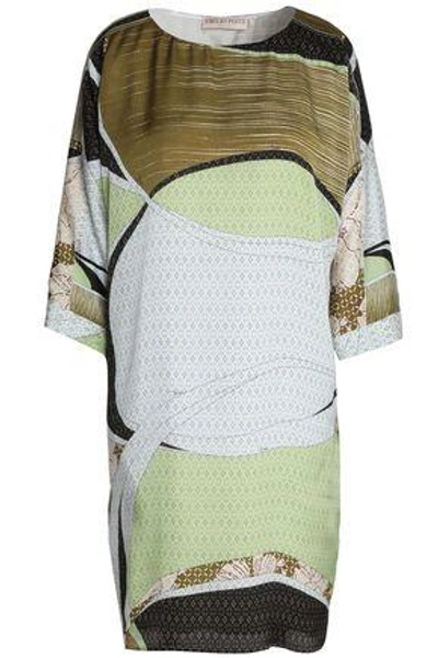 Emilio Pucci Woman Printed Silk Mini Dress Army Green