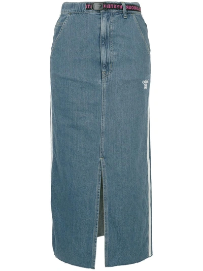 Hysteric Glamour Adios Front Slit Denim Skirt - Blue