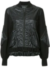 Hysteric Glamour Adios Frill Trim Bomber Jacket - Black