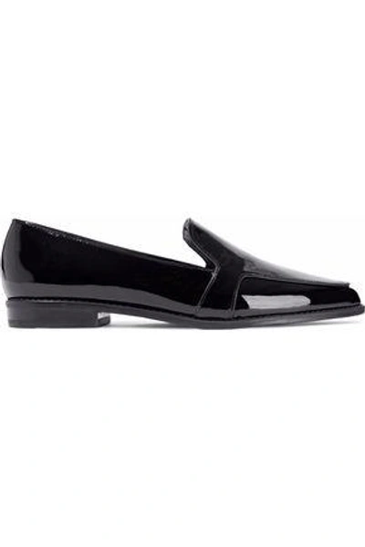 Stuart Weitzman Pipelopez Patent-leather Loafers In Black
