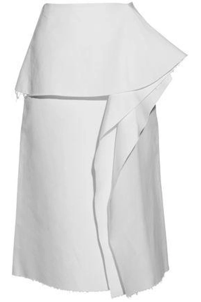 Marni Ruffled Cotton Peplum Skirt In White