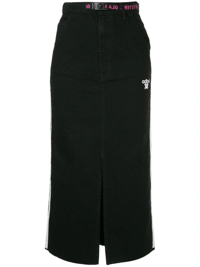 Hysteric Glamour Adios Front Slit Denim Skirt - Black