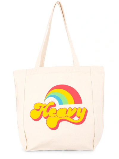 Hysteric Glamour Rainbow Print Shopper Tote In White