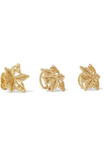 Mallarino Oriana Set Of Three Gold Vermeil Ear Cuffs And Earring