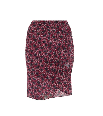 Isabel Marant Floral-print Draped Silk Skirt In Pink