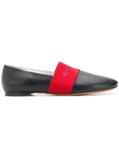 Givenchy Bedford Logo Leather Smoking Slipper Flat In Black
