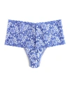 Hanky Panky Cross-dyed Retro Thong In Chambray/ivory