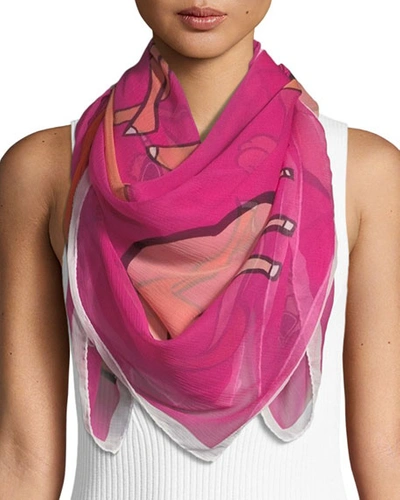 Anna Coroneo Cool Camels Silk Scarf In Pink