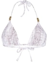 Heidi Klein Core Python-print Triangle Bikini Top In White