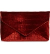 Dries Van Noten Crocodile-embossed Velvet Envelope Clutch Bag In Red