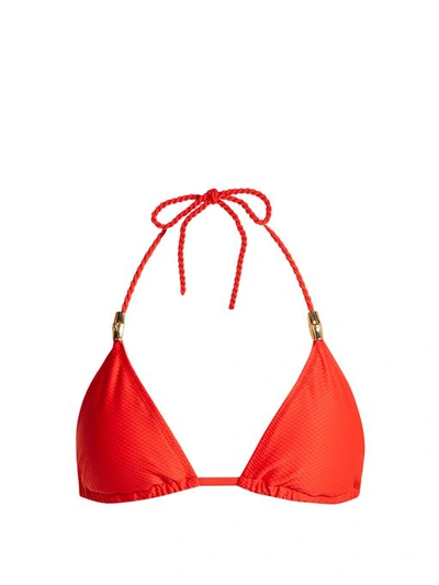 Heidi Klein Santa Monica Triangle Bikini Top In Red