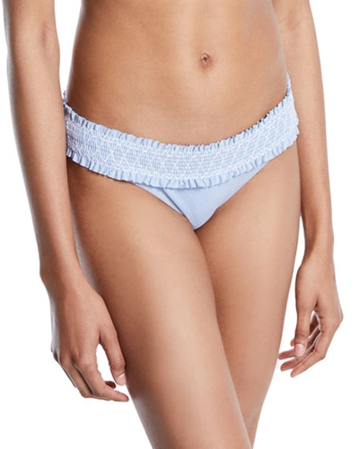 Heidi Klein Andalucia Smocked Bikini Bottoms In Blue