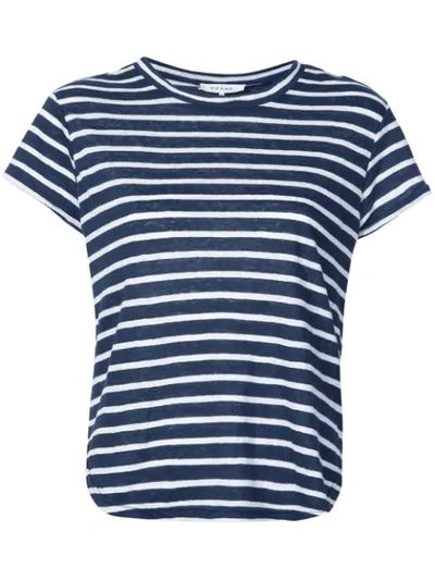 Frame Navy/white Striped T-shirt In Blue