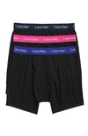 Calvin Klein 3-pack Boxer Briefs In Black/ Rosy/ Submerge