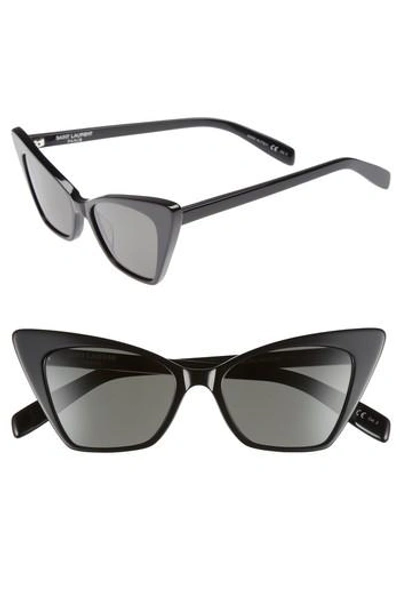 Saint Laurent Two-tone Cat-eye Acetate Sunglasses In Black