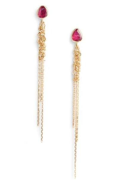 Brooke Gregson Waterfall Ruby Earrings In Gold