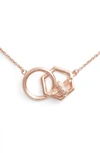 Olivia Burton Honeycomb Bee Necklace In Rose Gold