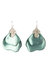 Alexis Bittar Crystal Encrusted Abstract Earrings, Blue In Teal Blue