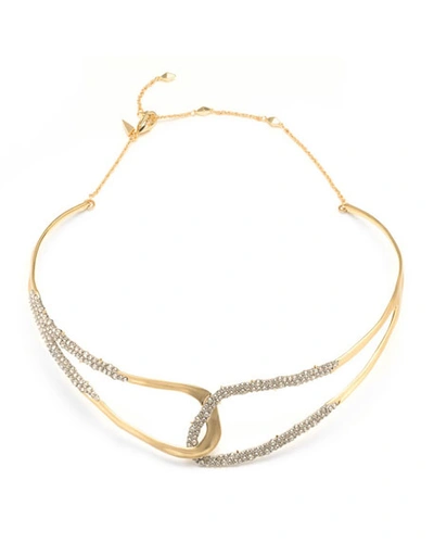 Alexis Bittar Crystal Encrusted Freeform Collar Necklace In Gold/silver