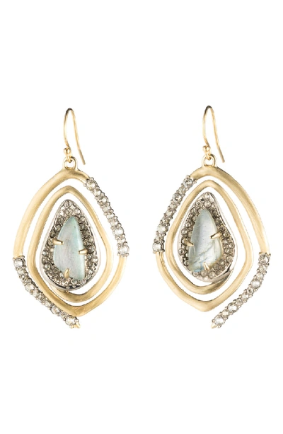Alexis Bittar Crystal Encrusted Spiral Drop Earrings In Gold/ Silver