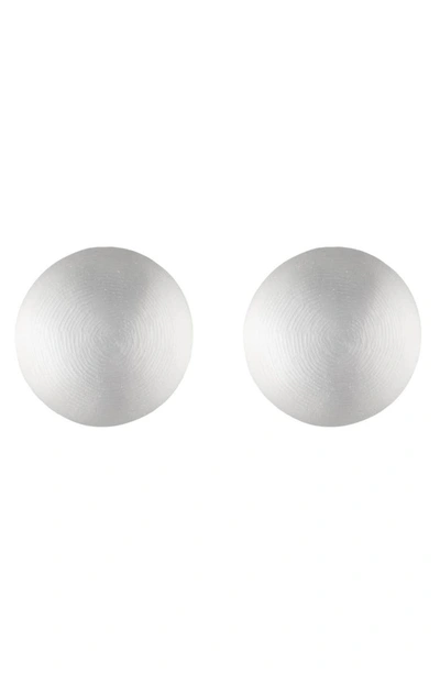 Alexis Bittar Medium Dome Clip Earrings In Silver