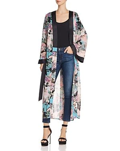 Guess Maribel Cotton Printed Kimono In Ginza Garden/turquoise Sea