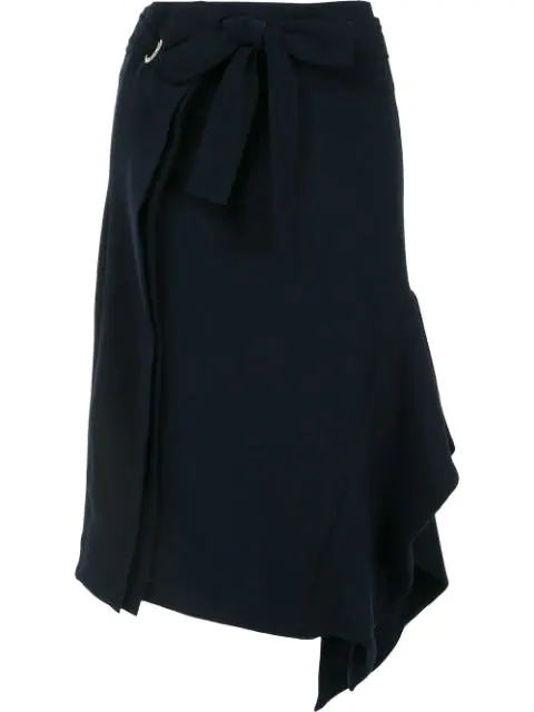 Eudon Choi Side Drape Skirt In Blue | ModeSens