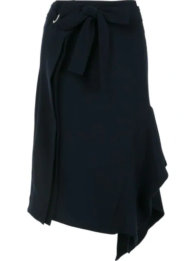 Eudon Choi Asymmetric Draped Skirt In Blue