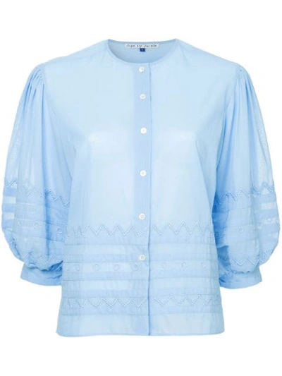 Jupe By Jackie Cropped Sleeves Shirt In Sky Blue