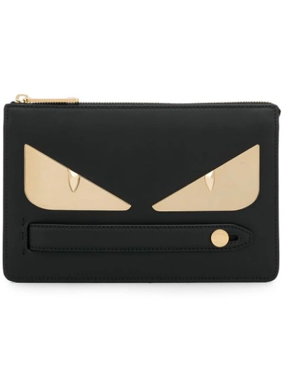 Fendi Bag Bugs Zipped Pouch In Black