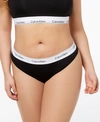Calvin Klein Plus Size Modern Cotton Thong Qf5117, First At Macy's In Black