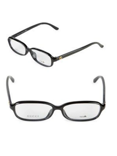 Gucci 51mm Oval Optical Glasses In Black