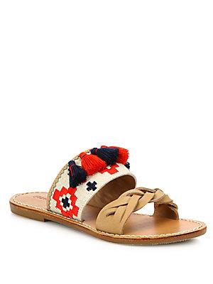 tassel slide sandals