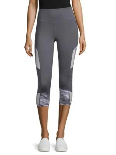 Zobha Vertical Mesh Cropped Leggings In Sandlines