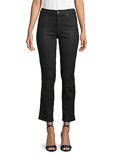 7 For All Mankind Edie High-rise Cropped Straight Jeans In Black