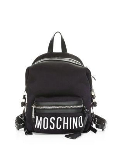 Moschino Backpack In Neoprene With Black Leather Inserts