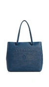 Marc Jacobs Logo Shopper East-west Tote In Blue Sea