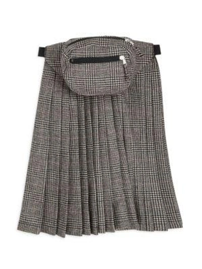 R13 Pleated Skirt Panel Fanny Pack In Prince Of Wales