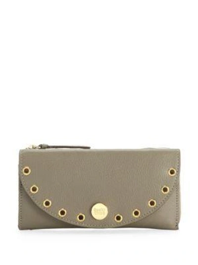 See By Chloé Kriss Leather Long Wallet In Motty Grey