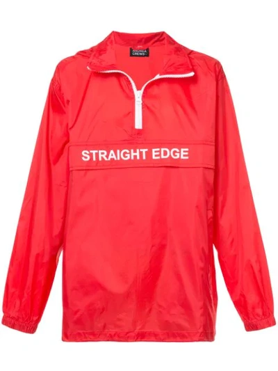 Andrea Crews Straight Edge Wind Breaker Jacket In Red