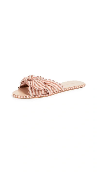Loeffler Randall Shirley Knotted Ric Rac Slide With Scalloped Edge In Brique/blush