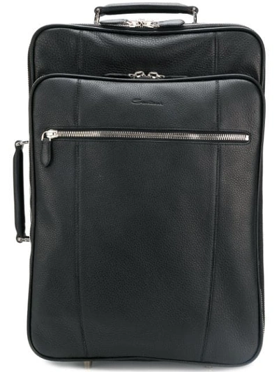 Santoni Pebbled Suitcase - Black