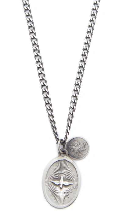 Miansai Dove Sterling Silver Pendant Necklace In Matte Silver