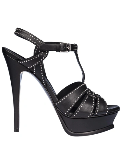 Saint Laurent Studded High-heel Sandals In Black