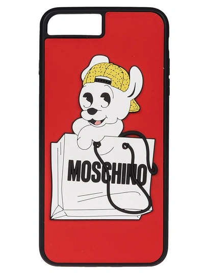 Moschino Pudge & Logo Print Iphone 6+-7+ Case In Red
