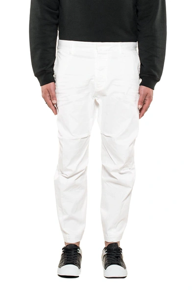 Dsquared2 White Gabardine Cropped Trousers