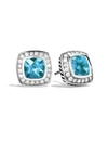 David Yurman Petite Albion Earrings With Diamonds In Blue Topaz