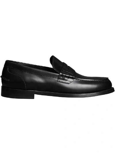 Burberry Bedmont Penny Leather Loafers In Black